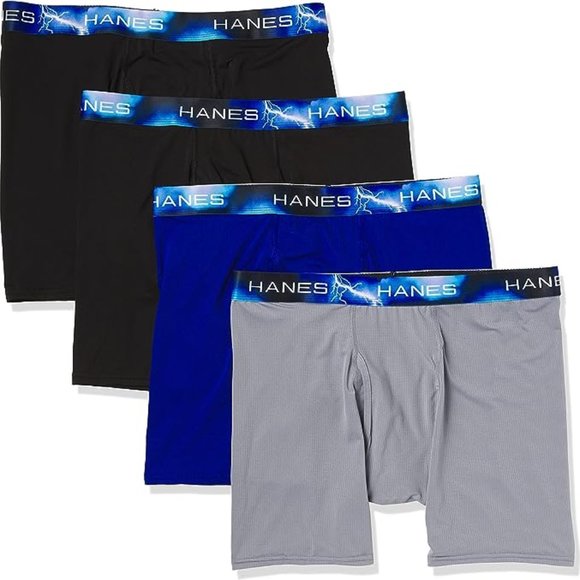 Hanes Ultimate Men's Sport X-Temp Long Leg Boxer Briefs - 4-Pack, X-Large - Picture 1 of 4